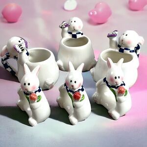 Mercuries Easter Bunny Tea Cup & Napkin Partial Set
